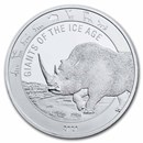2021 Republic of Ghana 1 oz Silver Woolly Rhinoceros BU